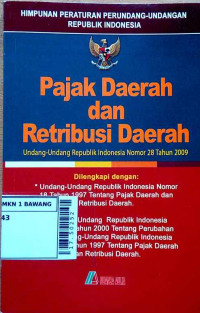 Undang-undang tentang pajak daerah dan retribusi daerah