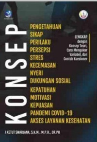 Image of Konsep pengetahuan, sikap, perilaku, persepsi, stres, kecemasan, nyeri, dukungan sosial kepatuhan, motivasi, kepuasan pandemi covid-19 akses layanan kesehatan - lengkap dengan konsep teori, cara mengukur variabel dan contoh kuesioner